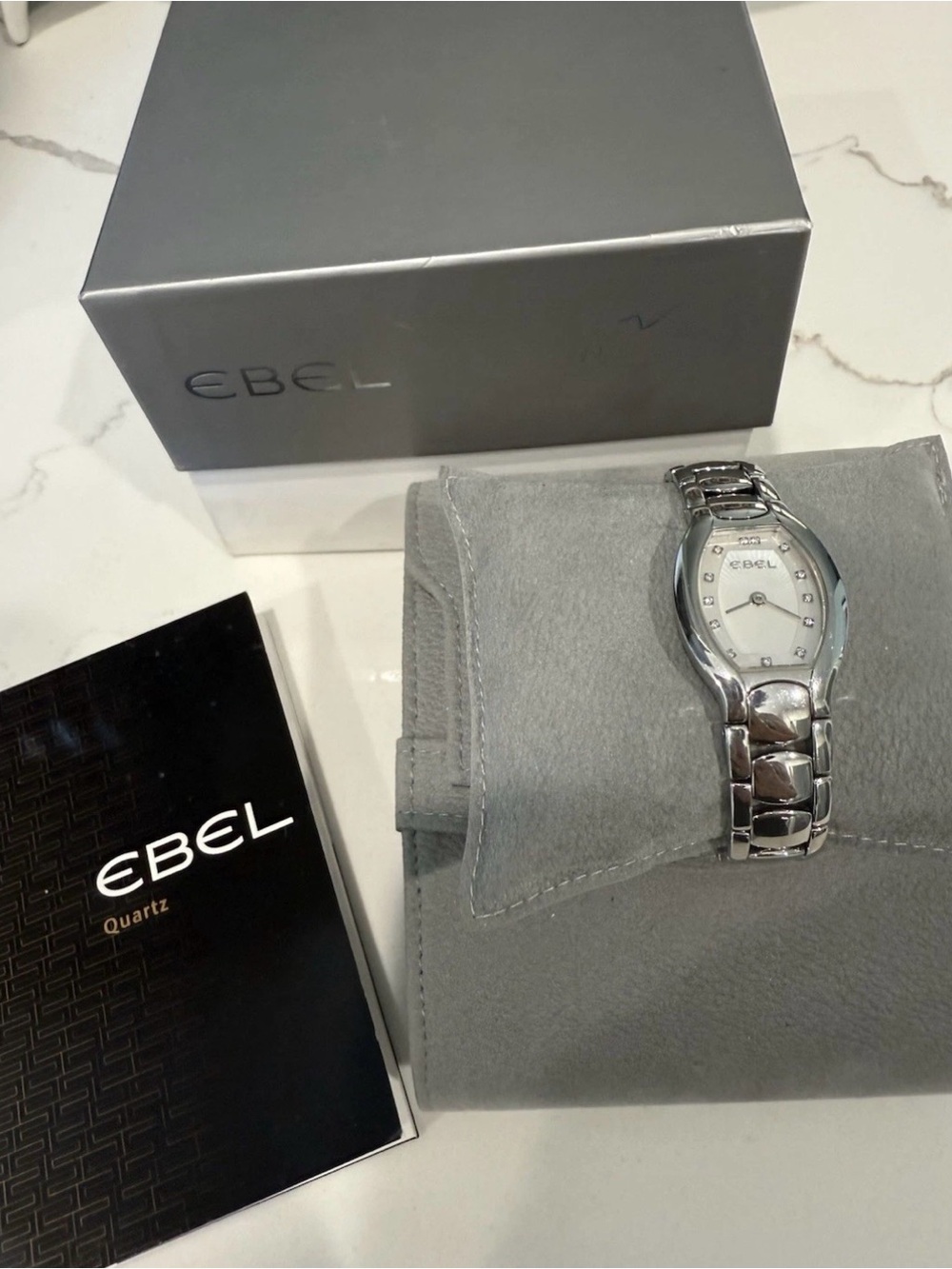 Ebel Women's Stainless Steel Bracelet Watch - Silver cones with Box and papers.